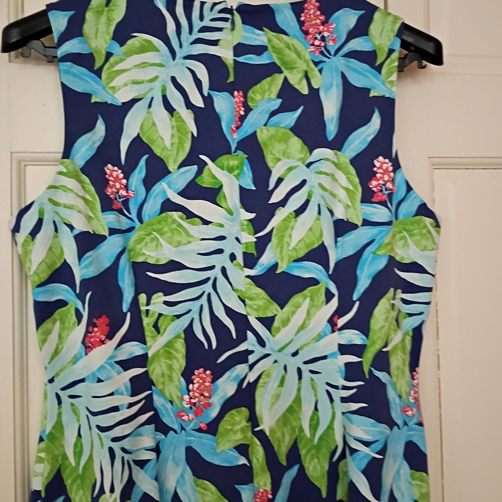 J. McLaughlin Blue and Green Floral Dress.New No Tag - Picture 5 of 7